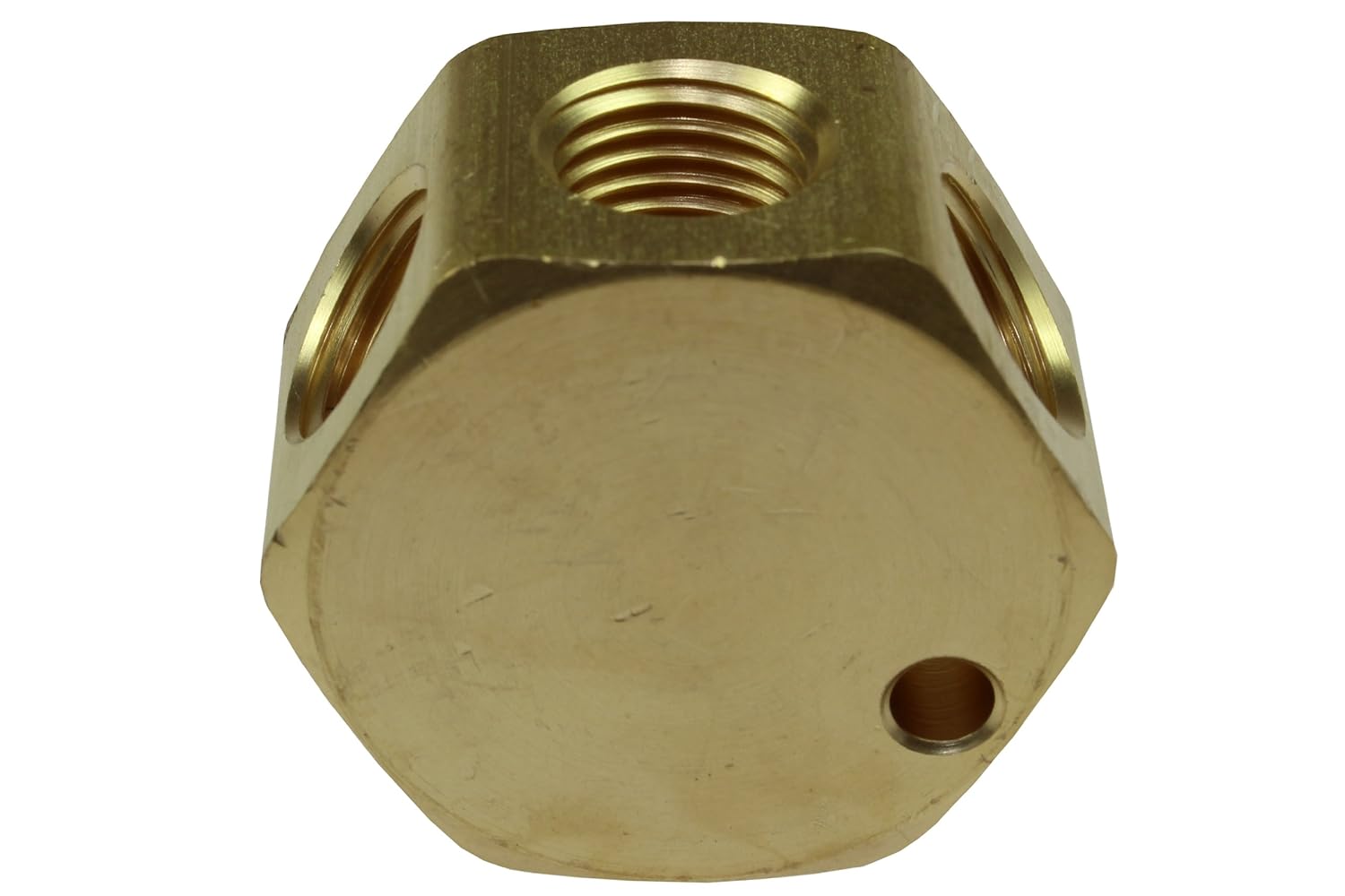Coilhose Pneumatics 3122 Flat Hex Manifold, 1/4-Inch FPT Supply Port, Three 1/4-Inch FPT Output Ports