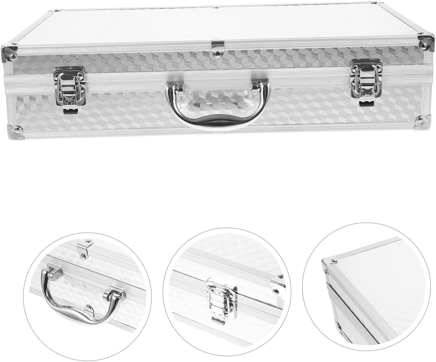 Mikinona Briefcase for Men Hard Briefcase Aluminum Carrying Case for Ktv Microphone Wireless Microphone Case Soft Padding