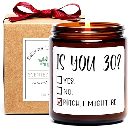 Amazon Com Talk Thirty To Me 30th Birthday Candles Gifts For Women Scented 100 Soy Candles Made In The Usa 30 Year Old Happy Birthday Candle Happy Birthday Gifts For Friends Female Bff
