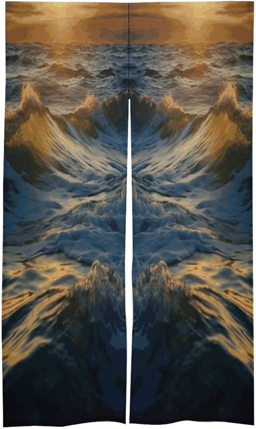 Dawn Ocean Waves Door Curtain Printed Doorway Noren Japanese Style Doorway Room Divider Curtains for Privacy Partition Divider Kitchen Home Decorations Wall Hanging