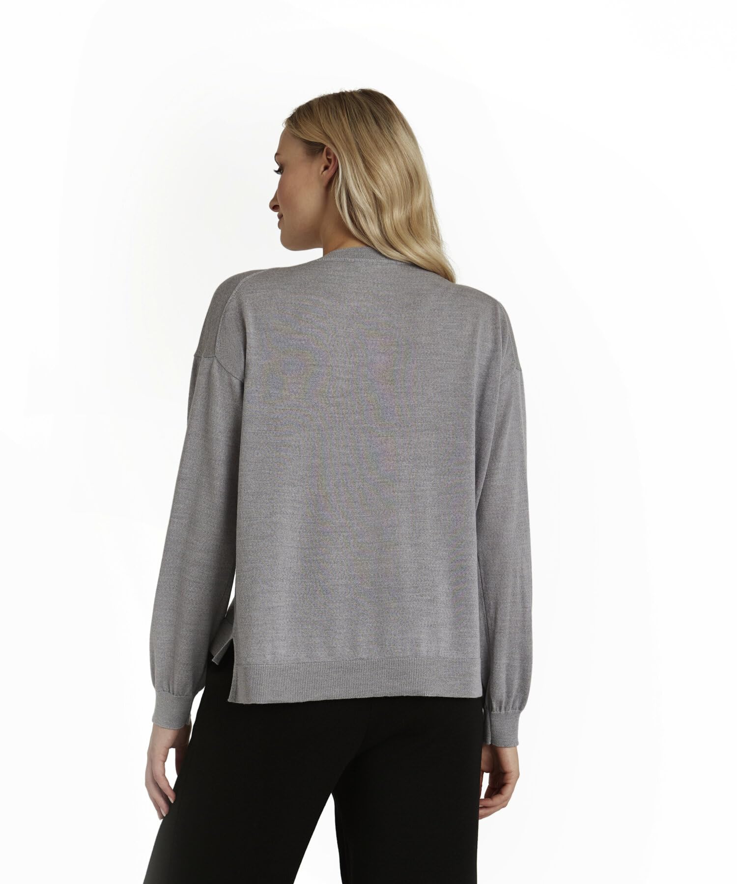 FALKE Mujer Basic New Merino Cardigan suéter cárdigan clásico Suave Elegante para el Trabajo y el Tiempo Libre Transpirable regulación climática antiolor Lana 1 Pieza