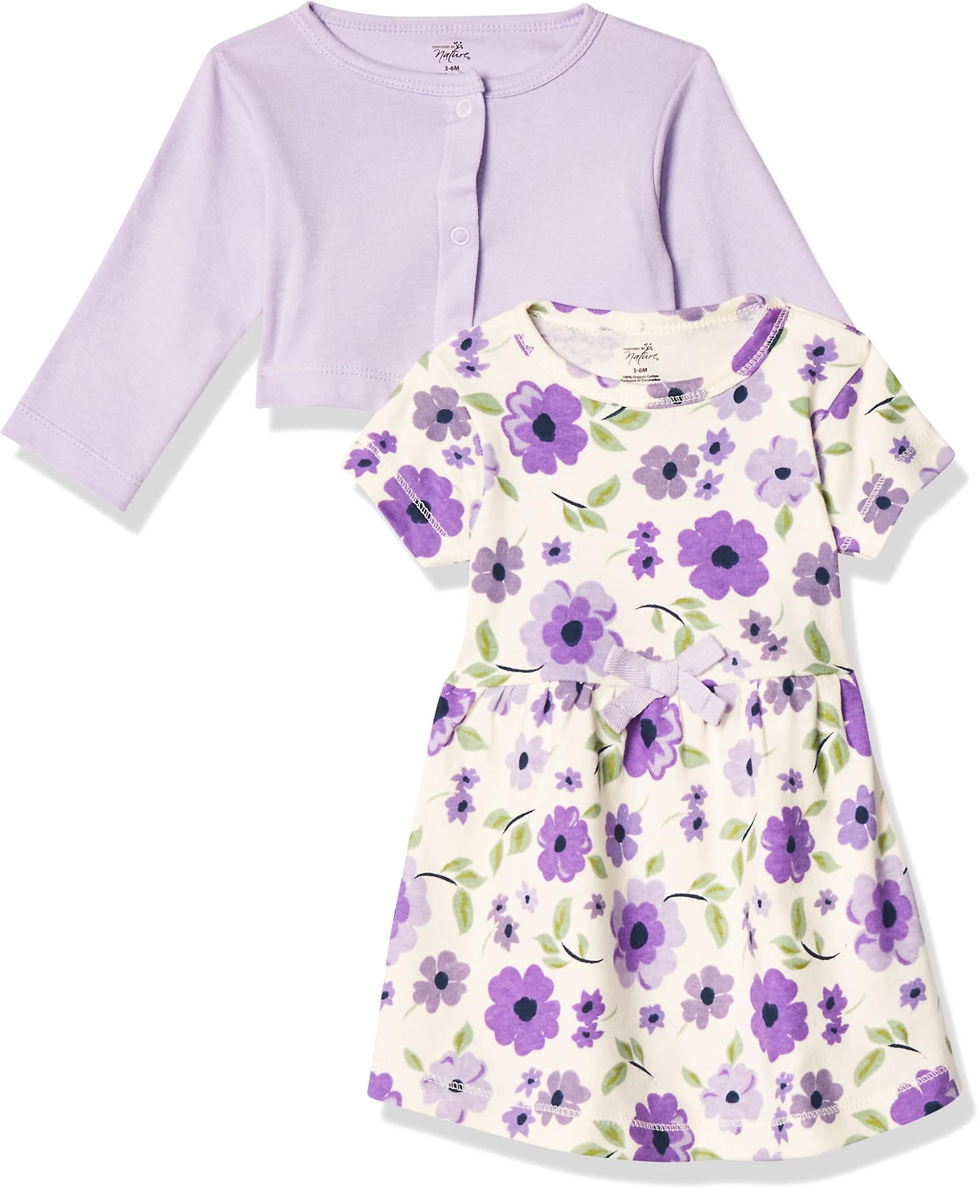 Touched by NatureBaby Girls Organic Cotton Cardigan and Dress Casual Dress