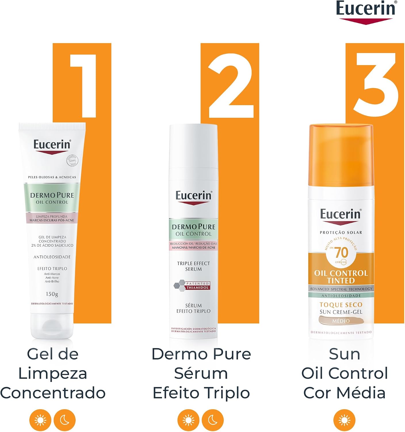 EUCERIN Protetor Solar Facial Oil Control Com Cor, FPS70 50ml, Antioleosidade, Proteção UVA, UVB e Luz Visível, Pele Oleosa