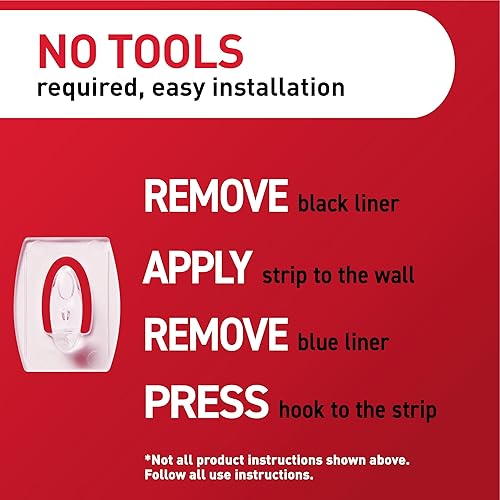 Miniatura 7 de Command Mini Ganchos de Pared, 30 Ganchos, 32 Tiras Adhesivas Transparentes, Colgadores de Fotos sin Daños en la Pared, Tiras Adhesivas para Colgar