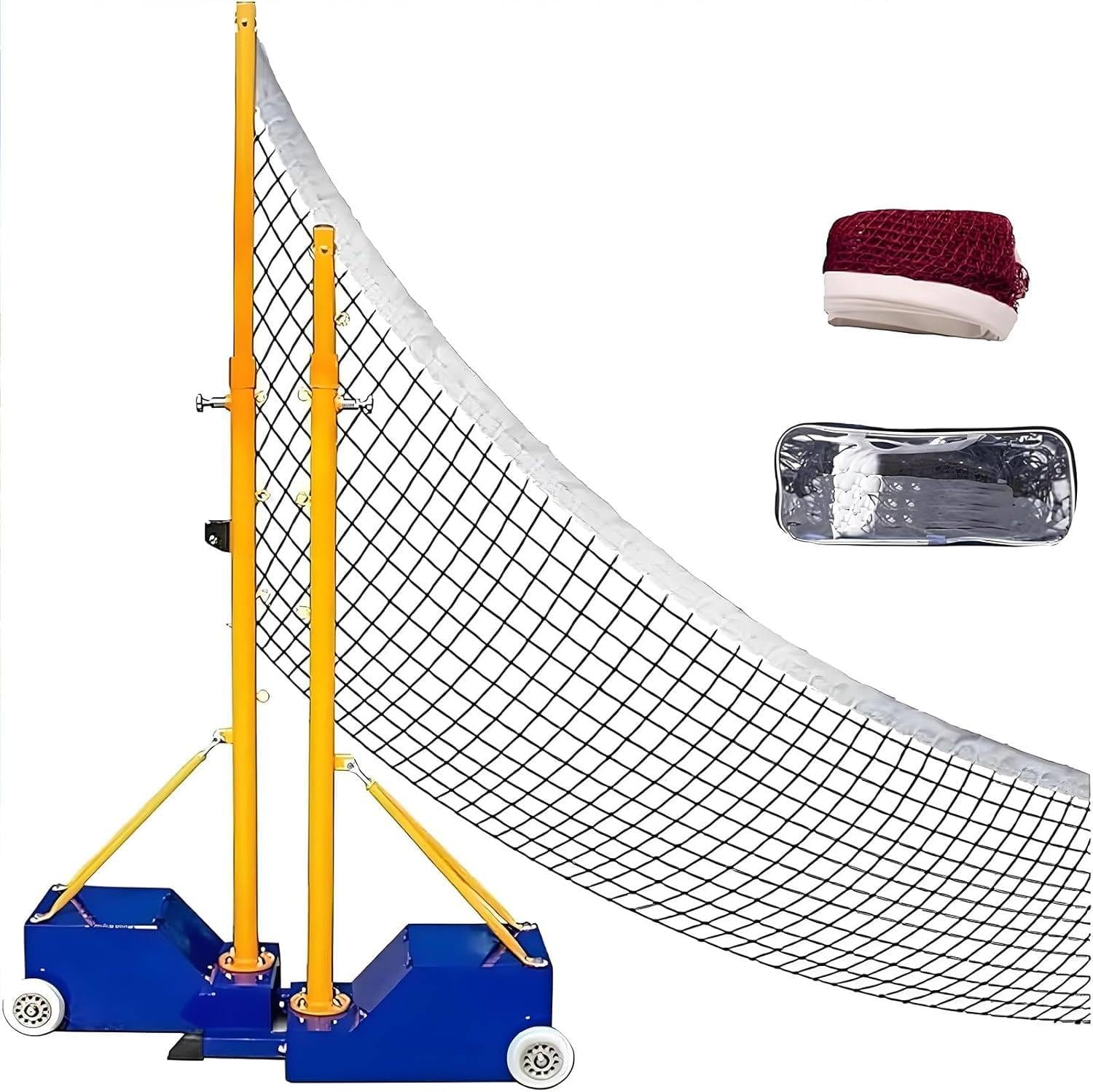 Adjustable Volleyball & Badminton Net with Stand - Portable Indoor/Outdoor Sports Net, 5.1-6.9ft Height for Backyard, Garden, Ideal for Men & Women