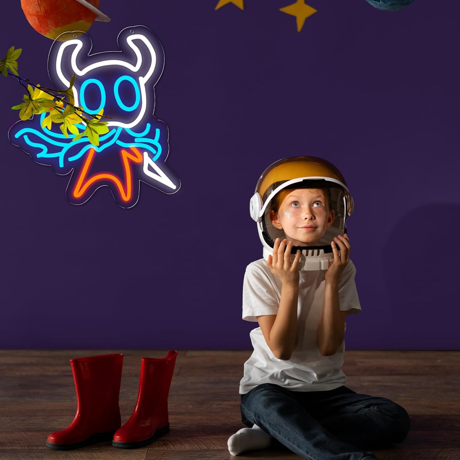 Knight Neon Sign，LED Neon Light Up Sign for Wall Art Decor，Gifts for Teen Boys、Teenage Girls、Game Player