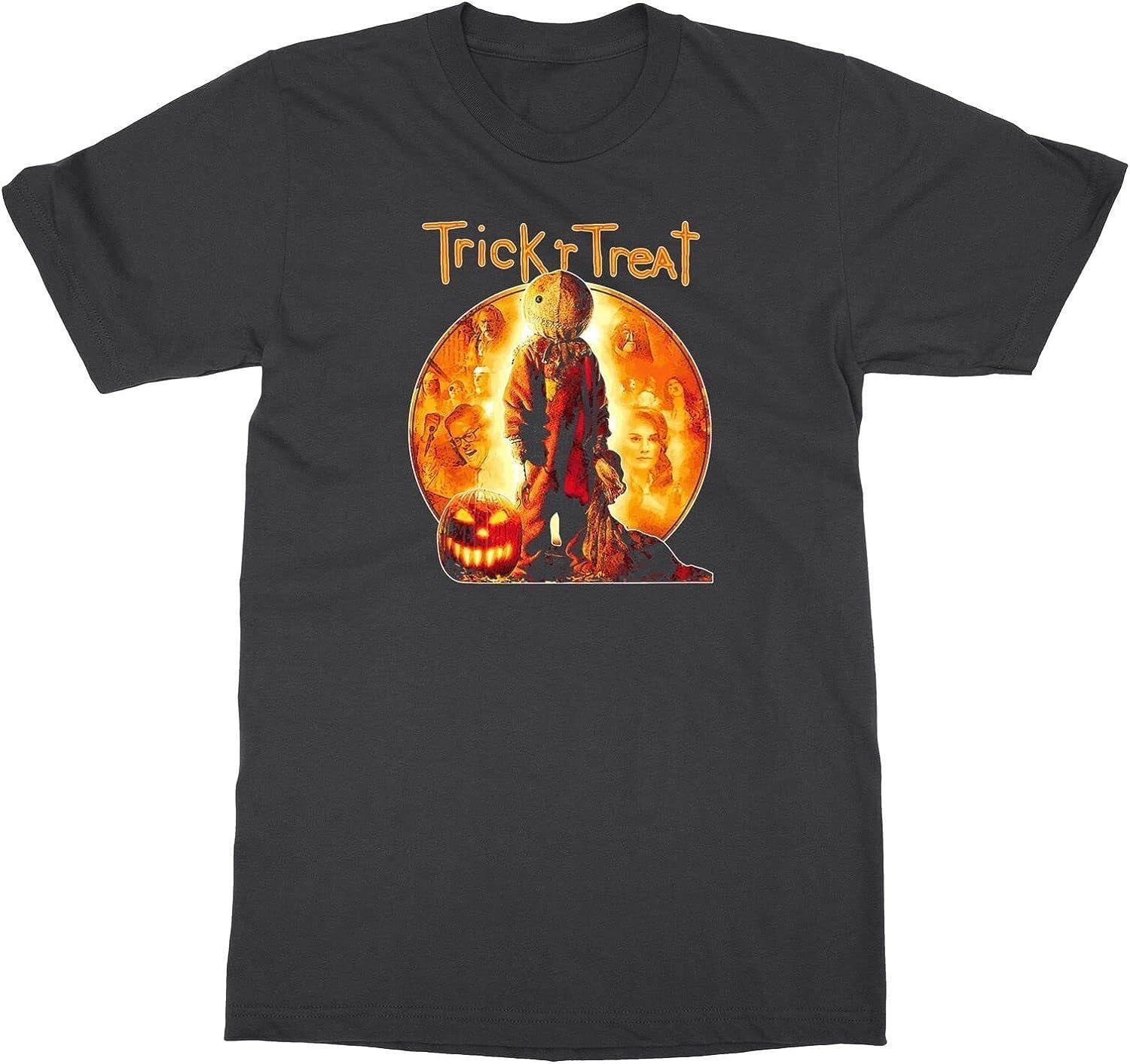 Faopv Men's Colour16 Trick R Treat Sam Horror Movie Trick Or Treat Halloween T-Shir Black L
