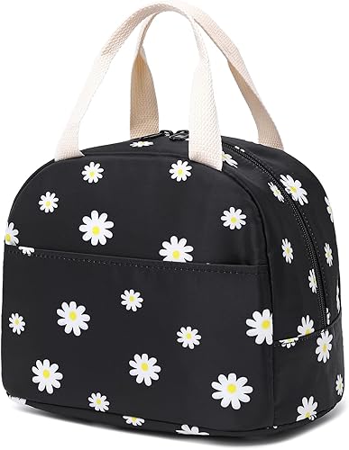 Lonchera con aislamiento de flores para mujeres y niñas, lonchera reutilizable, bolsa de picnic para adultos y niños, escuela, trabajo, viajes