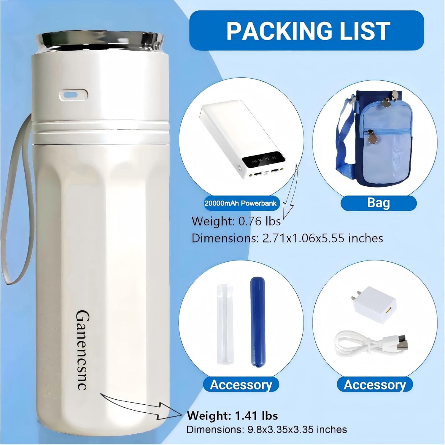 Electric Insulin Cooler Travel Case ，USB Type-C Smart Cooling, 20000mAh Power Bank ，Large Capacity Medication Cooler，Medical Cooler for Travel