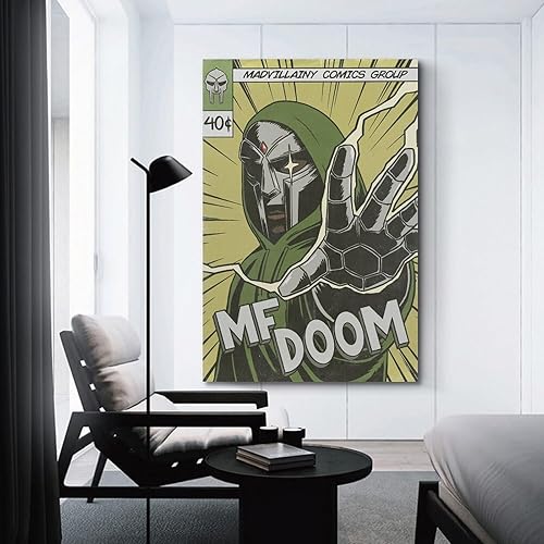 Miniatura 3 de MF DOOM - Póster de rapero hip-hop, lienzo artístico para decoración de dormitorio, 12 x 18 pulgadas, estilo 5