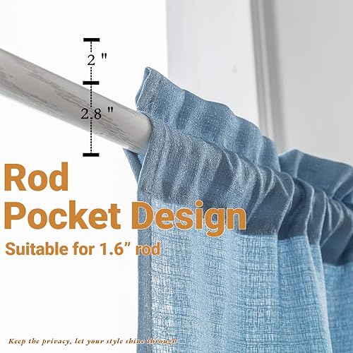 Miniatura 12 de Yancorp Khaki Kitchen Tier Curtains - 36 Inch Linen Textured Short Farmhouse Cafe Curtains for Small Windows in Bathroom or Laundry Room