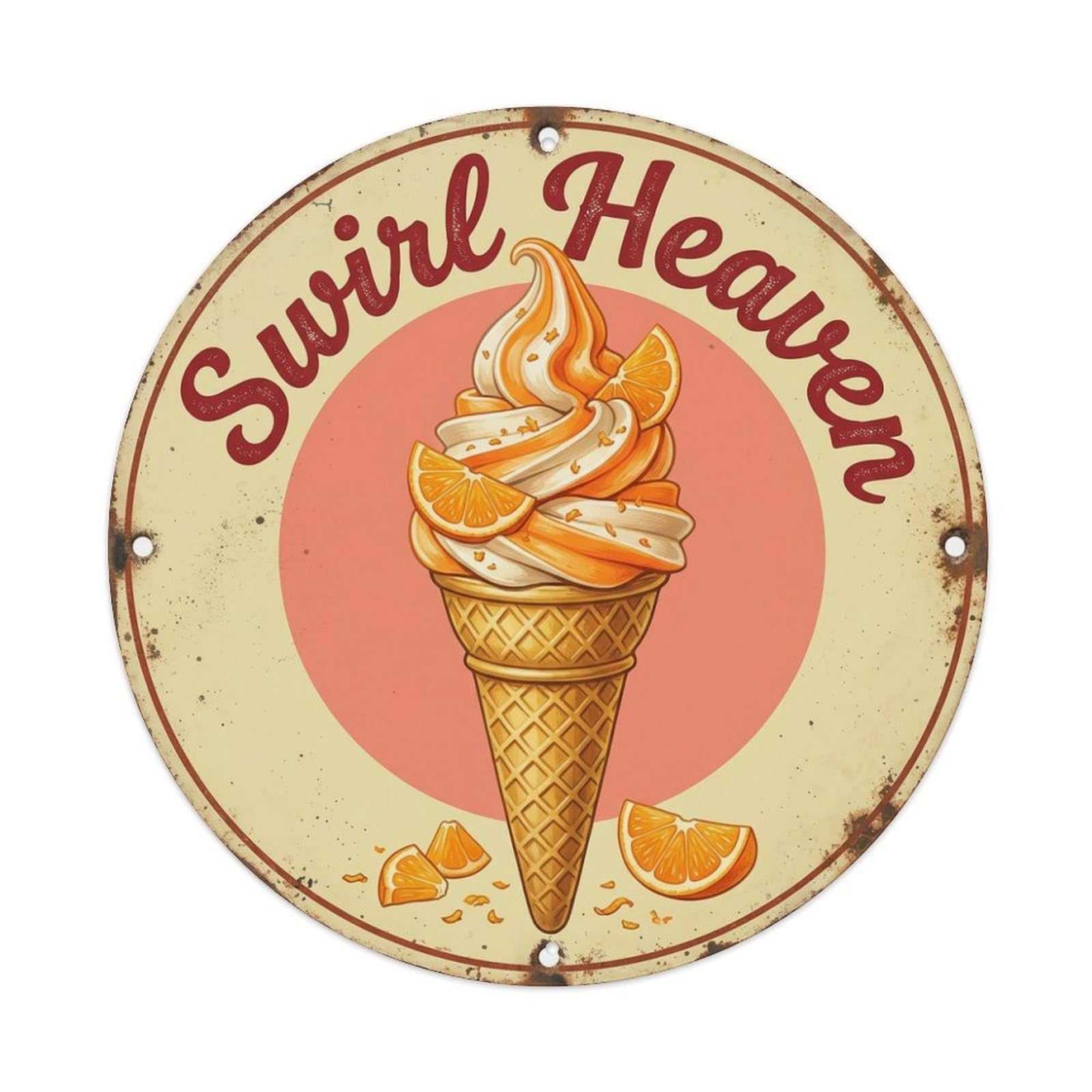 Cwbufd Vintage Style Swirl Heaven Cafe Decoration Vintage Metal Tin Sign Plaque Wall Decor For Cafe, Club Bar, Office, Garden Metal Poster 8X8inch