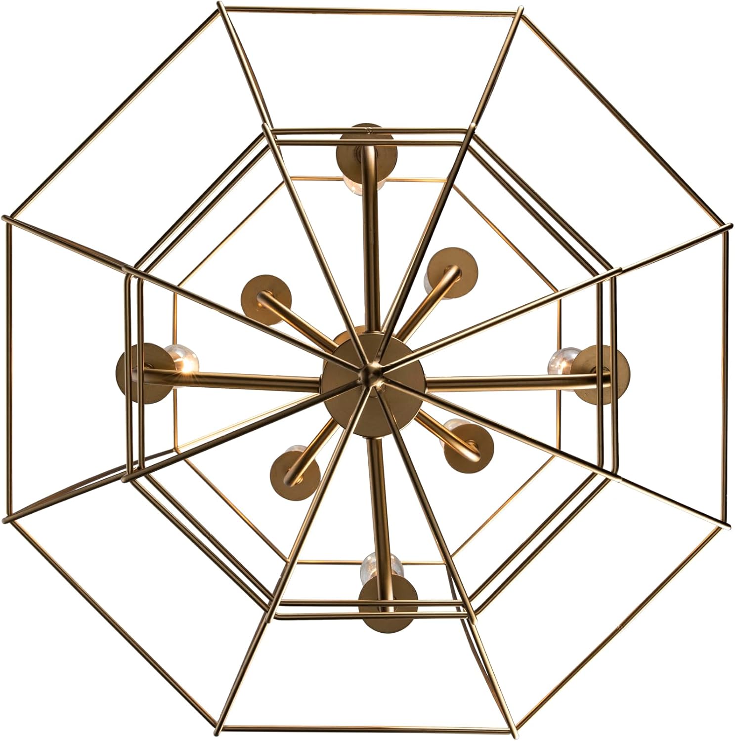 TRANS GLOBE 11488 AG I Journey Collection 31 Inch Eight-Light Ceiling Pendant - in an Antique Gold Finish | Metal Housing I Modern Contemporary Light Fixture |