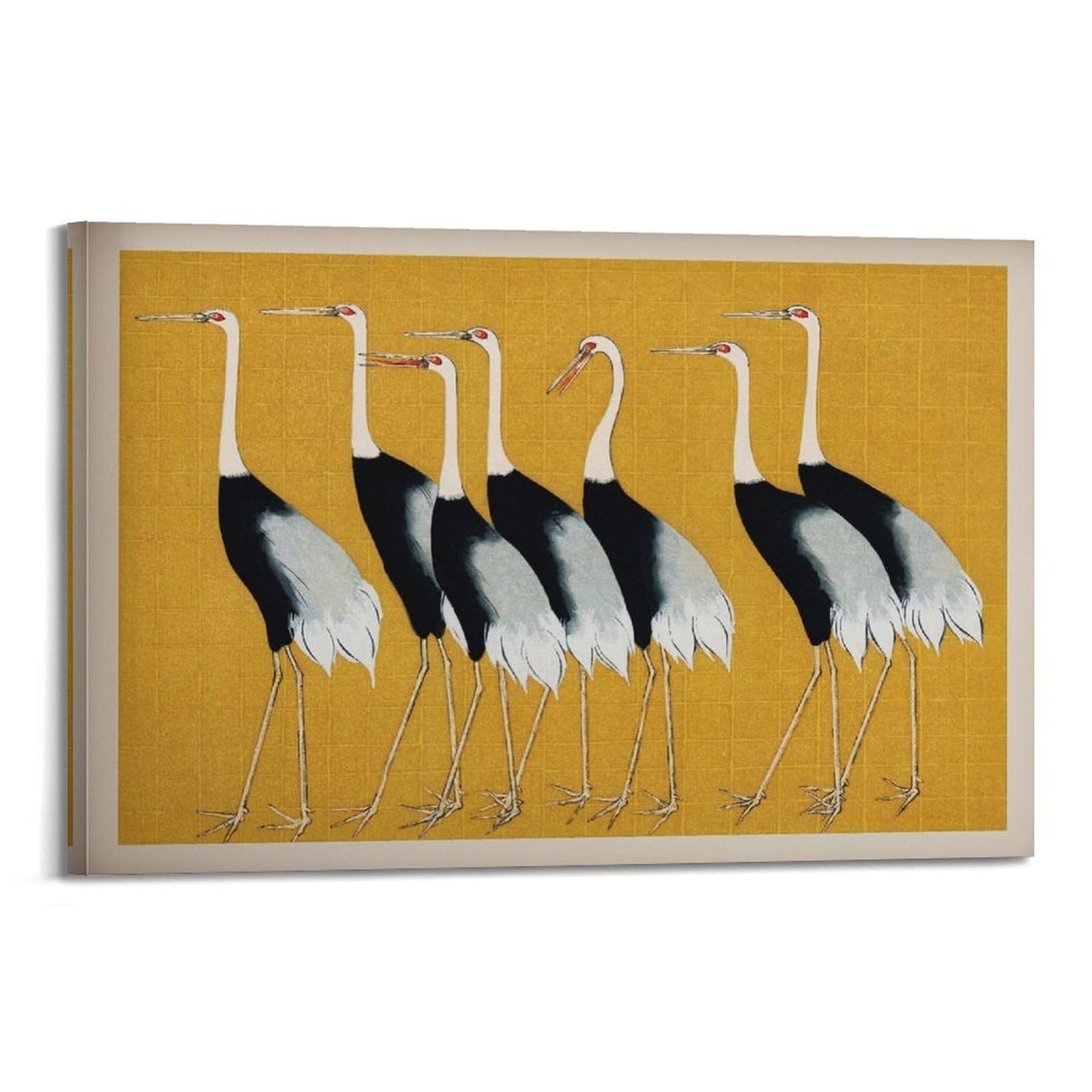 xiaoxiaoshen Ogata Korin Yellow Crane Vintage Japanese Canvas Poster Wall Art Prints Room Aesthetic Murals Bedroom And Living Decorations 24x36inch(60x90cm)