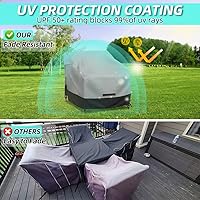 Vista 4 de Funda impermeable para silla giratoria de patio, paquete de 2, 600D, fundas resistentes para muebles de exterior para césped, terraza, jardín, patio