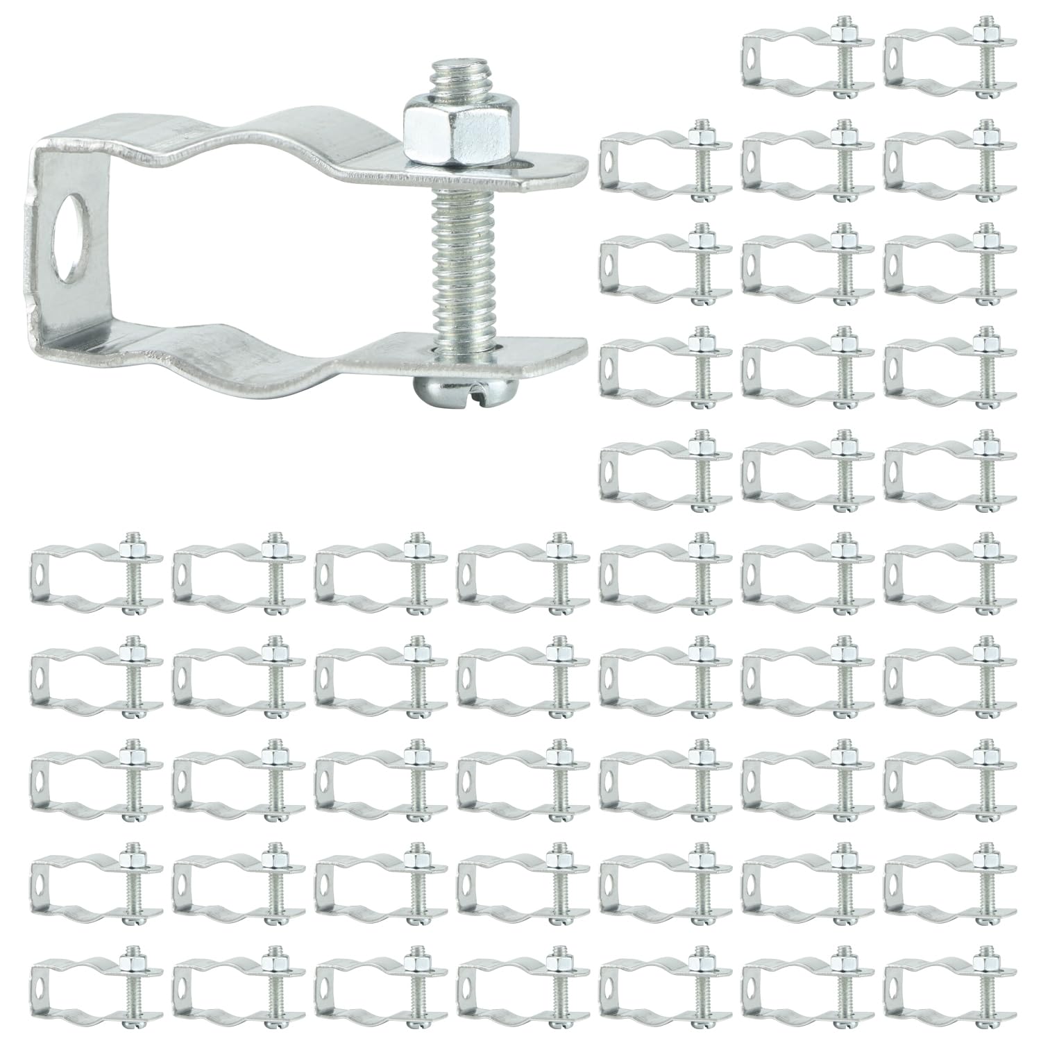 QWORK Conduit Hanger with Bolt Features, 1/2 Inch Zinc-Plated Steel, Pack of 50 - Insulated Supports or Threaded Rods for EMT, Rigid Conduits, Rigid Conduit Hanger-picture-22