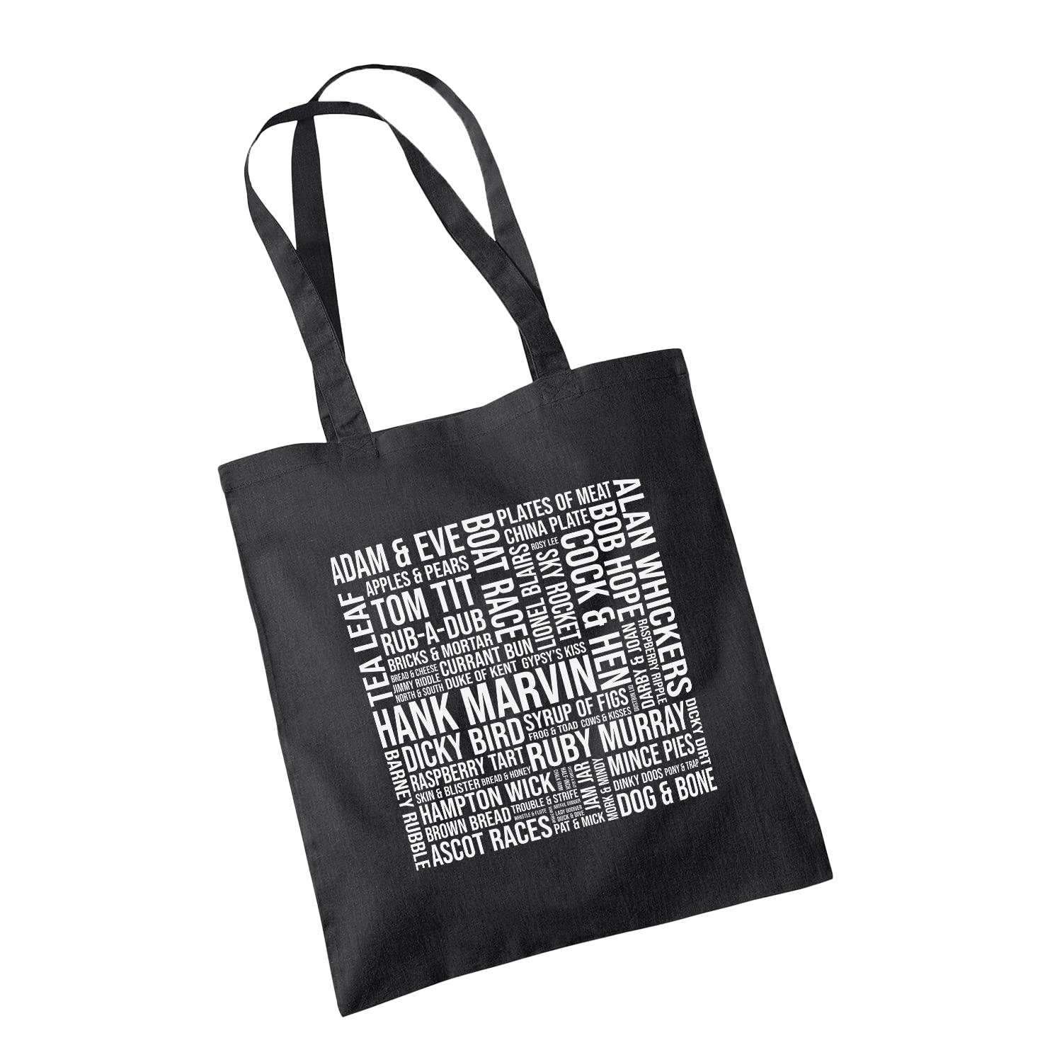 SmartyPantsCockney Sayings Tote Bag - Apples and Pears Bees Honey Hank Marvin Accent Dialect Slang London East End South Bow Bells Londoner Cotton Shopper Gifts Presents