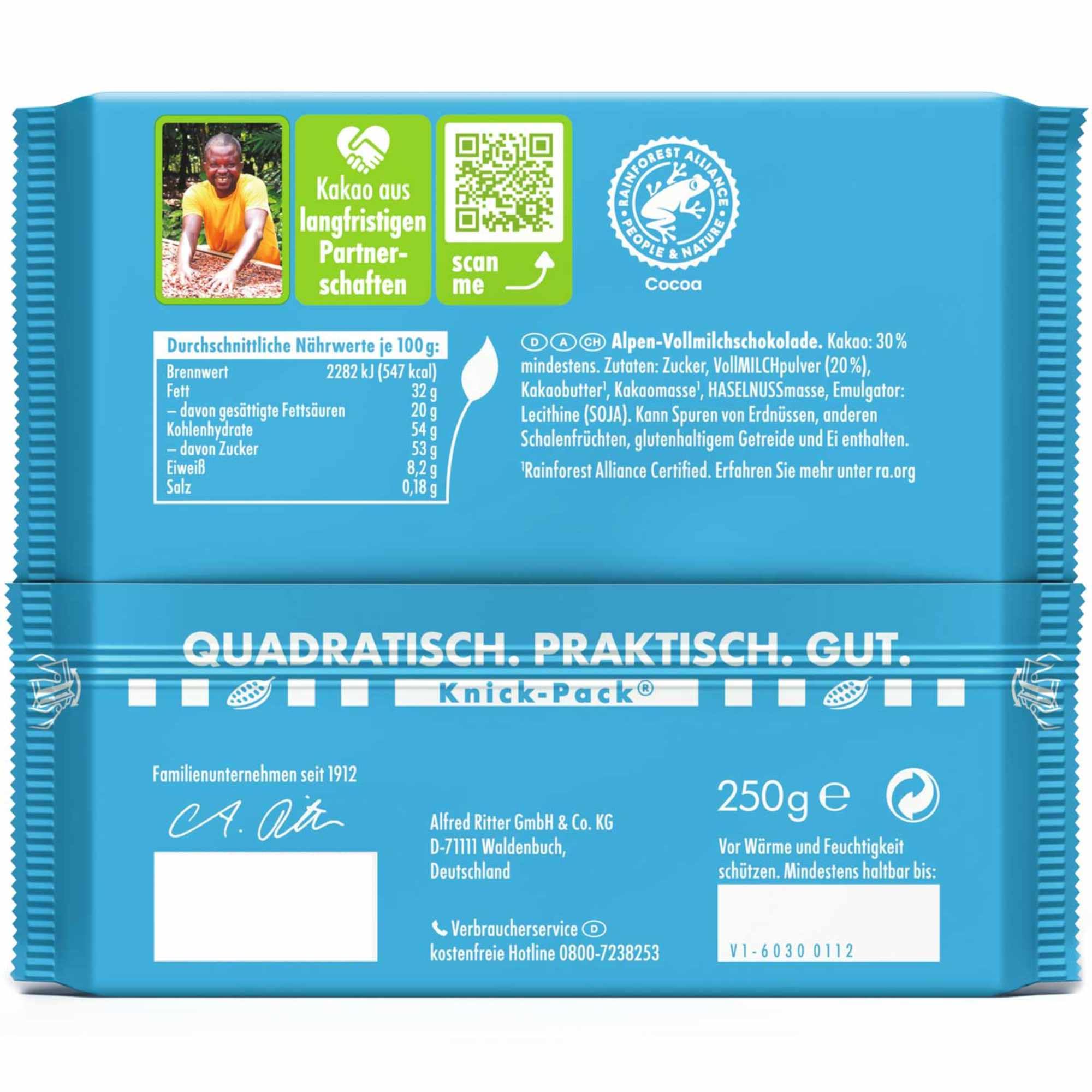 usy Bundle für Ritter Sport Alpenmilch VPE (11x250g Packung) + usy Block
