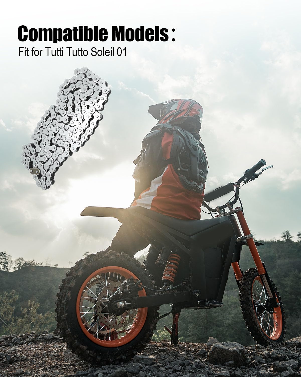 Dirt Bike Ebike Chain Fit for Tutto Soleil 01 Electric Motorcycle– High-Strength Replacement Accessory
