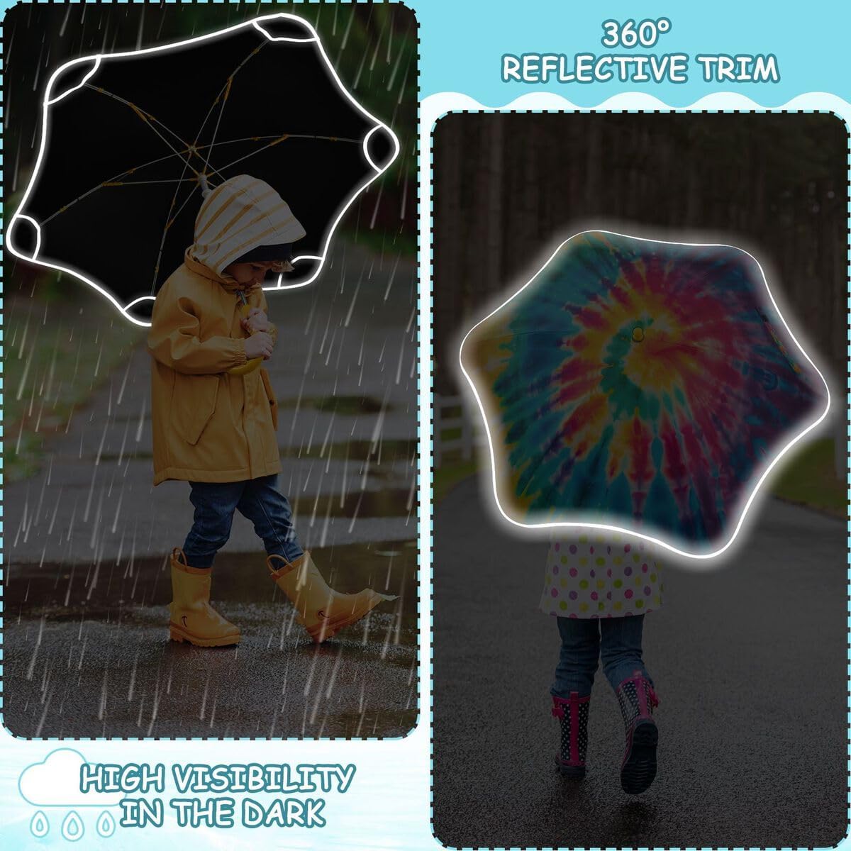 ALAZA Kids Umbrella Stick Umbrellas Cute Umbrella for Boys Girls Toddler UV/Sun Rain Windproof