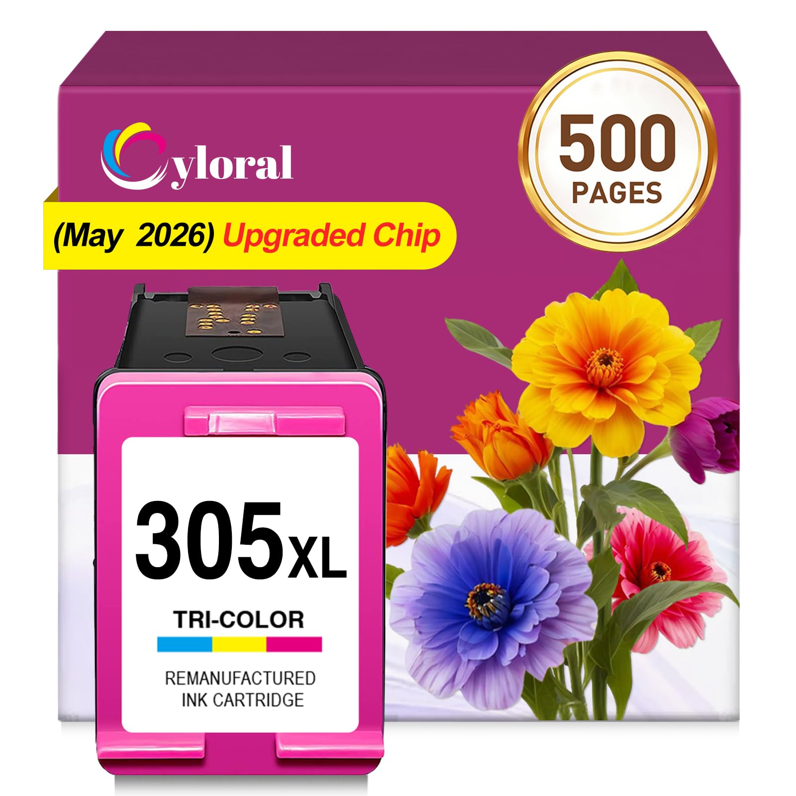 Cyloral 305XL Tinta para HP 305 DeskJet 2820e 2800e 2700e H-305XLC | HP DeskJet 4220e 4200e 2823e 4230e 2810e 2821e 4222e 2822e 4210e 2700 2721e 2722e 2723e Cartuchos HP 305 XL H-305 Color