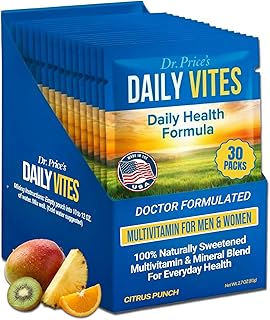 Dr. Price's Multivitamin for Women and Men | Tropical 30 Servings | Daily Supplement Powder with Vitamin C, B Complex & Minerals | Sugar Free Drink Mix | Doctor-Formulated, Made in USA, Non GMO