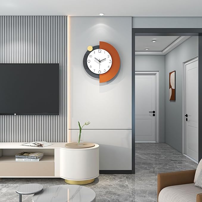 Reloj de Pared Grande Moderno FLEBLE 36x40 cm Silencioso miniatura 4