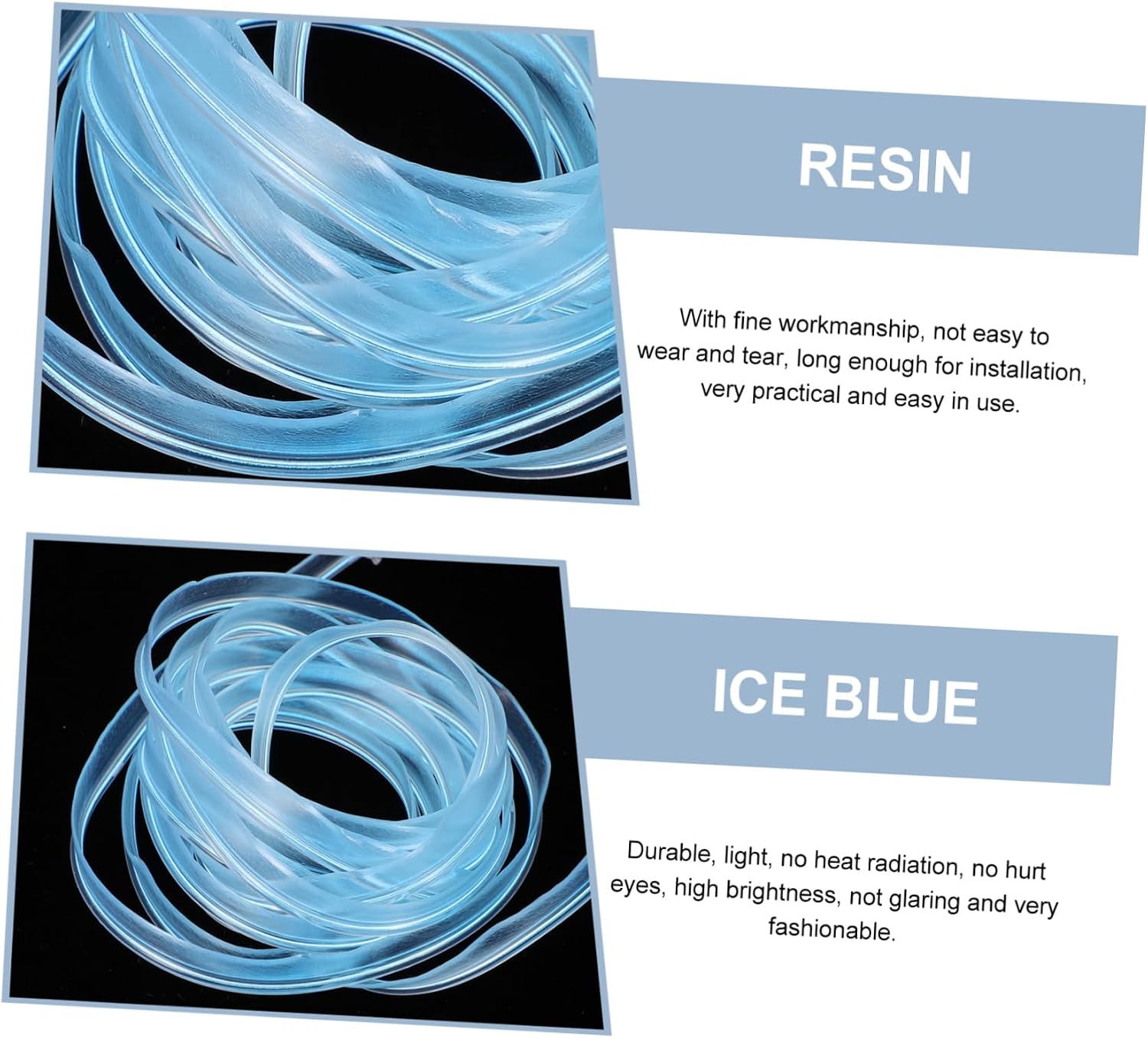 Alipis 1set Flexible USB Led Lights for Car Interior Decoration Ice Atmosphere Light Strip for Dashboard and Installation No Heat Durable Design