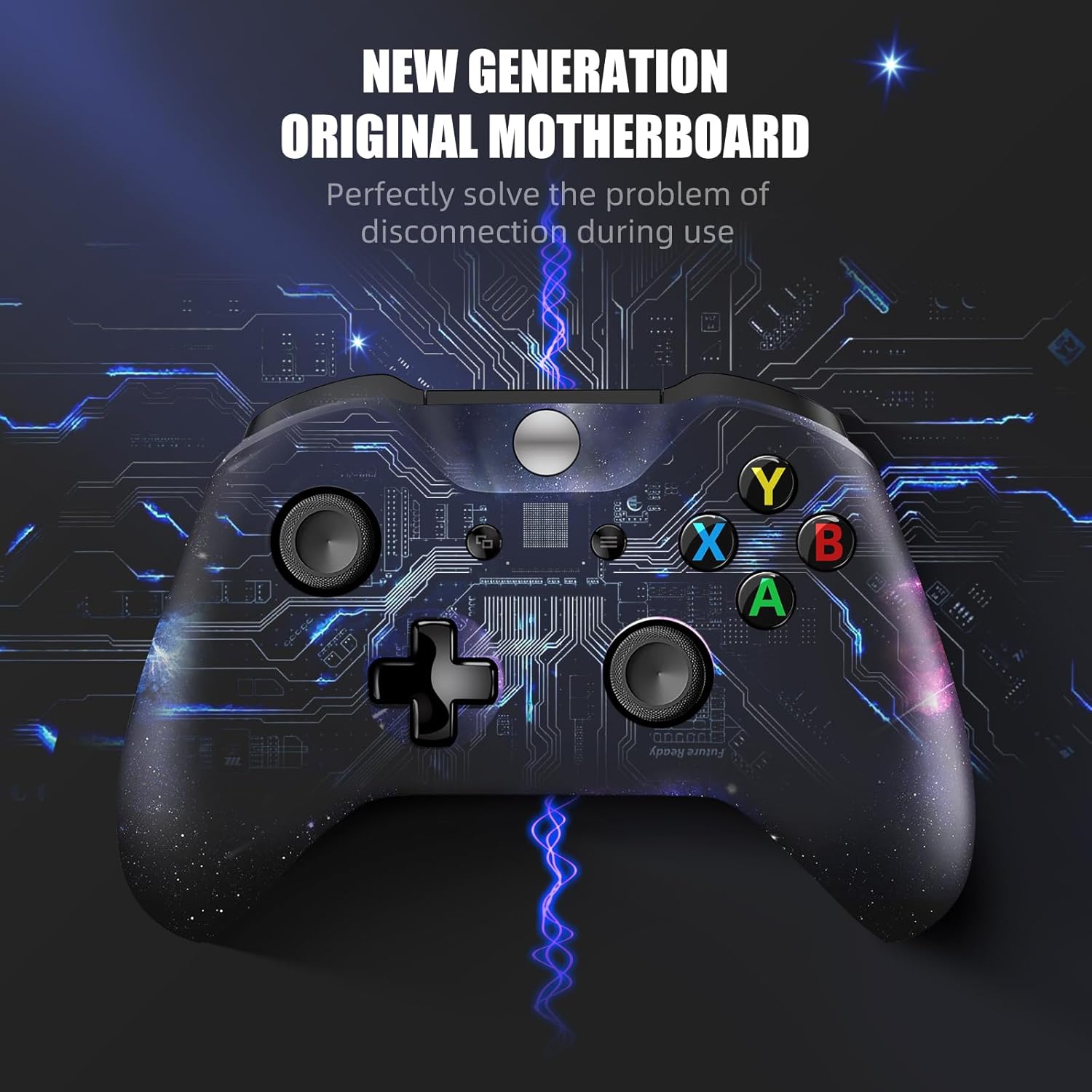 ISFERCH Wireless Controller Compatible with Xbox One Design Galaxy Model for All Xbox One Models,Bluetooth Connection, Series X/S and PC Windows with 3.5mm Audio Headphone Jack.