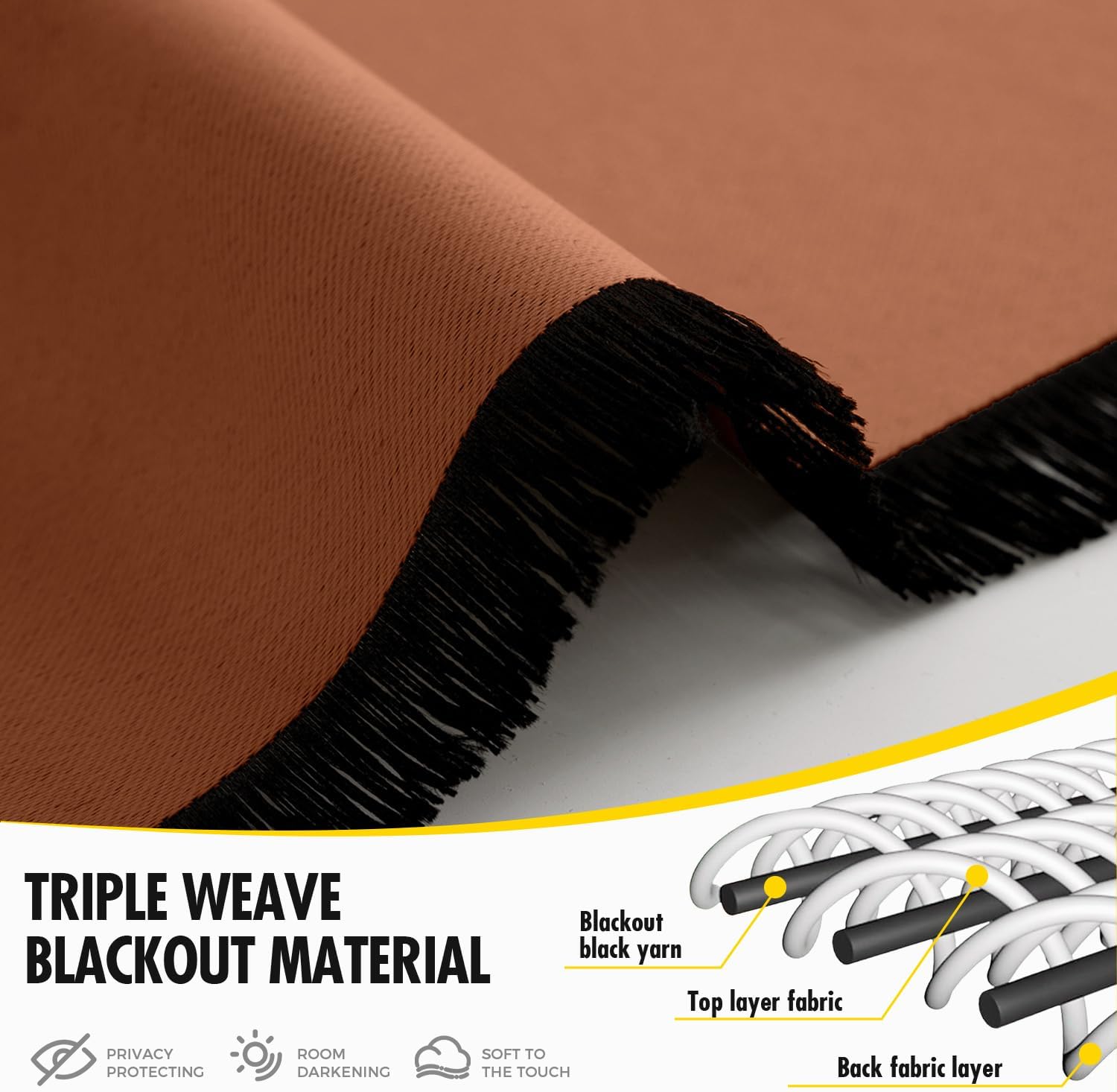  Terracotta Blackout Bedroom Curtains Drapes 72 Inch Long 52"x72" | Grommet Top, Room Darkening Window Drapes, Privacy Protection, Thermal Insulated, Heat Blocking, Light Blocking thumbnail