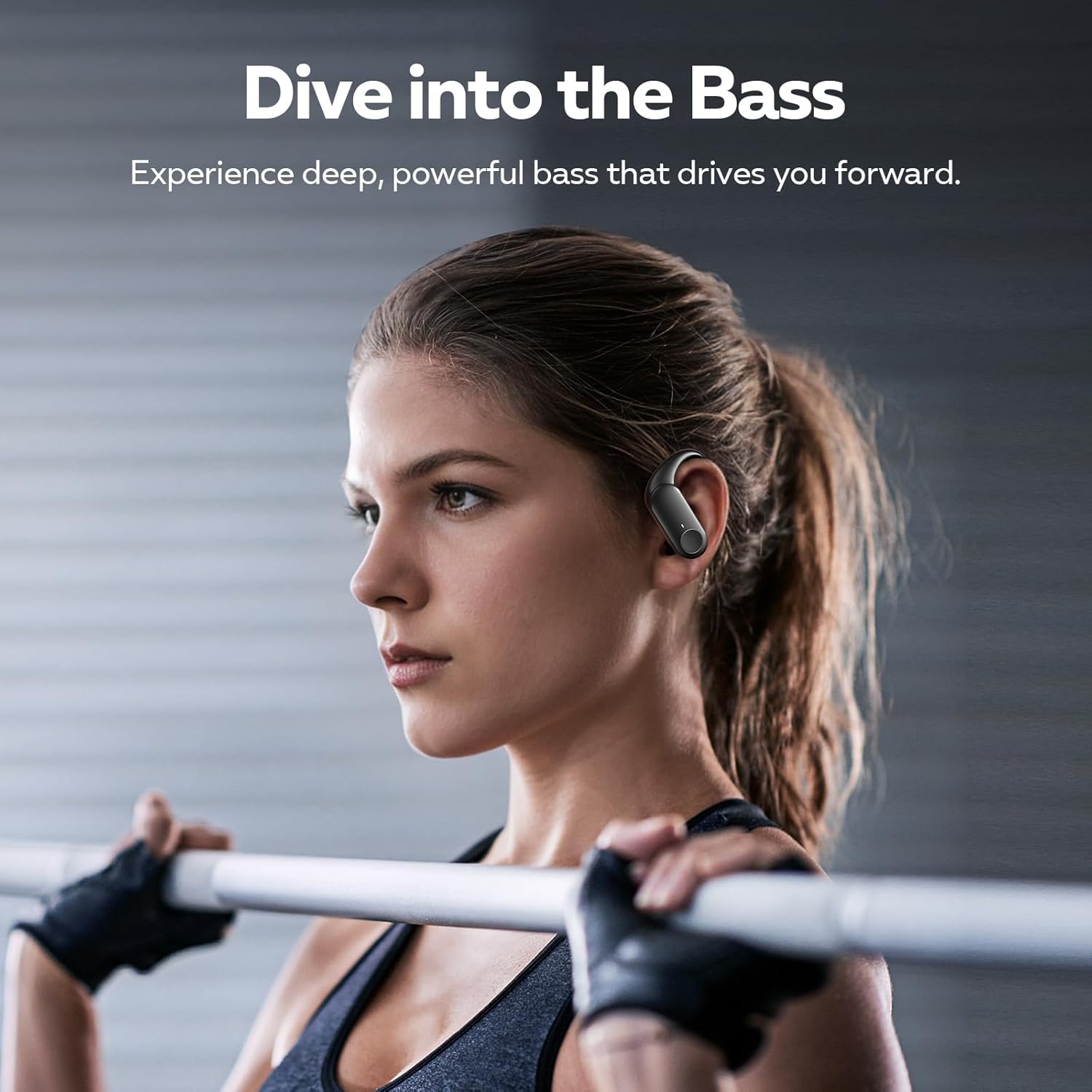 Nutshell NS18 Wireless Earbuds for Sports, 14mm Drivers with Big Bass, 12H Non-stop Playback, Sweat-Resistant, Personalized Equalizer with 4 Preset Sound Modes, Clear Calls, Bluetooth 5.3, APP - Black