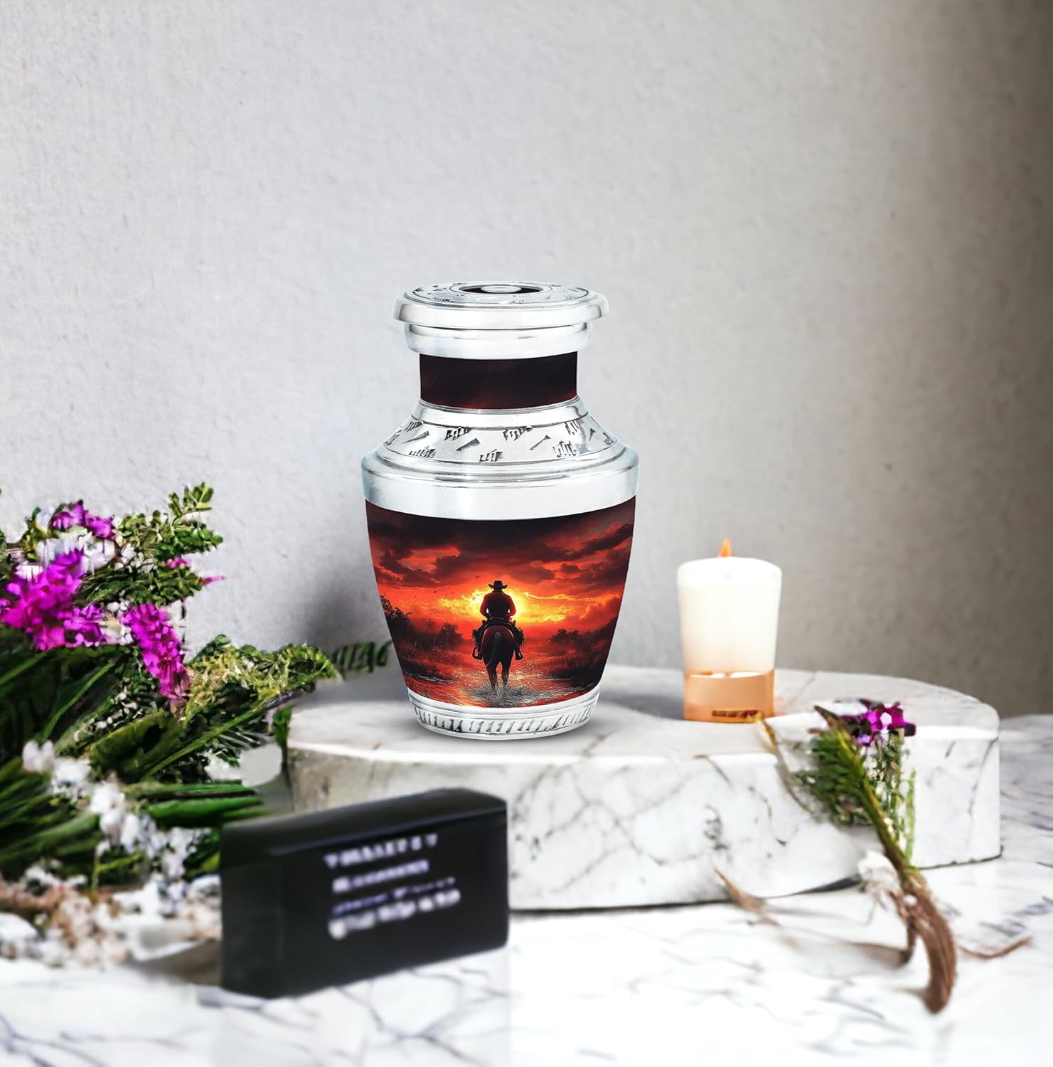 Cowboy Urn - Urn for Ashes Adult Male - Small Urns for Human Ashes Keepsake - Cremation Keepsakes for Ashes - Cremation Urns for Human Ashes - Urn for Ashes for Women Size 3 Inch Pack of 2