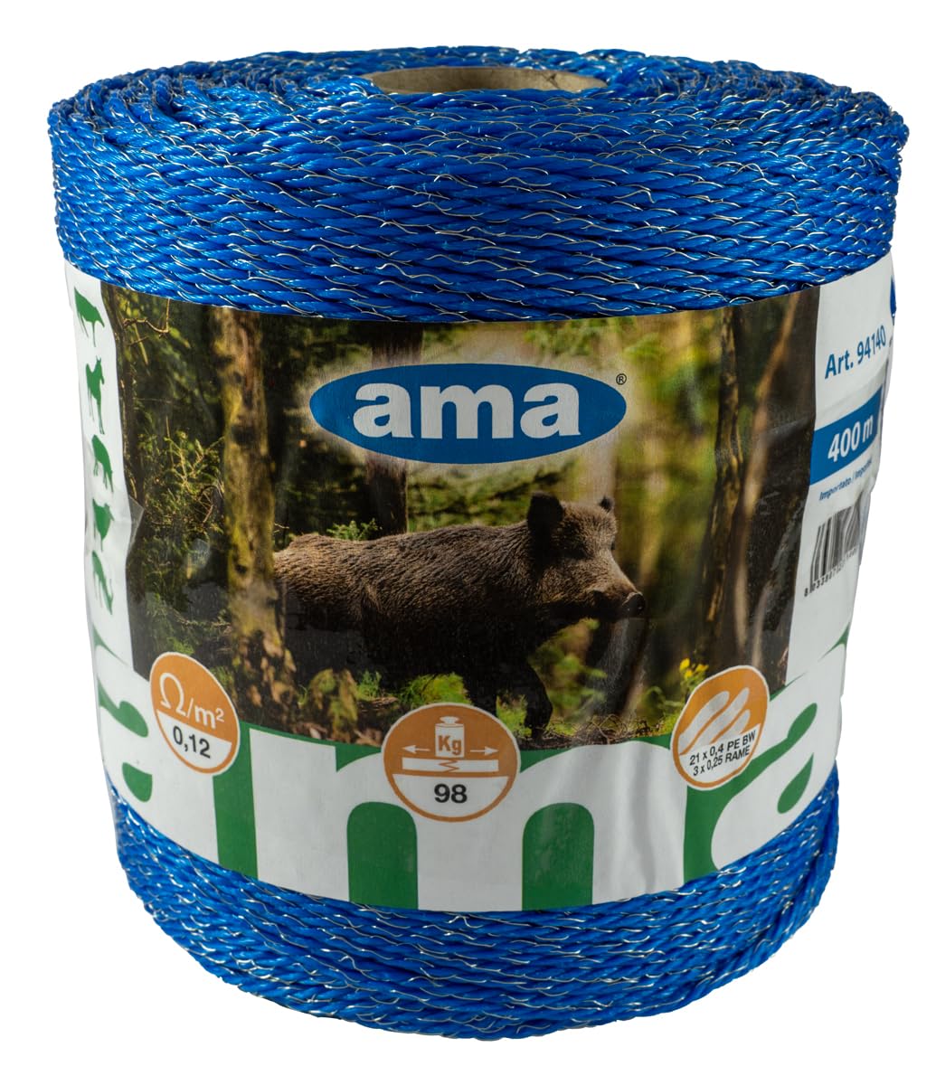Ama Rete per recinzioni animali selvatici fino a 98kg: Filo per recinto elettrico di 400m