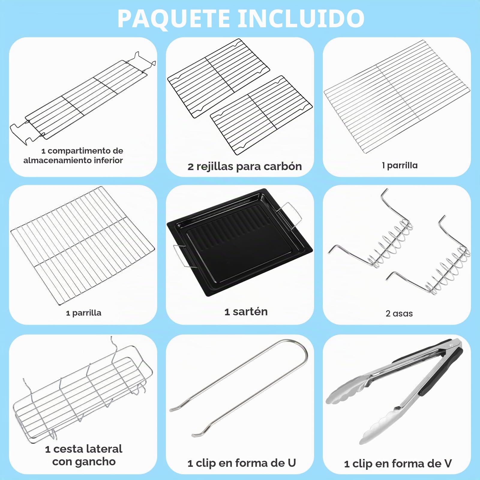 Barbacoa de Carbón Portátil, Parrilla de Acero Inoxidable Plegable, Barbacoa Carbon XXL con Sartén Antiadherente para Jardín, Terraza, Picnic, Camping