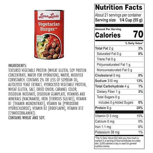 Miniatura 6 de Loma Linda - Carnes a base de plantas hamburguesa vegetariana 20 onzas 12 unidades