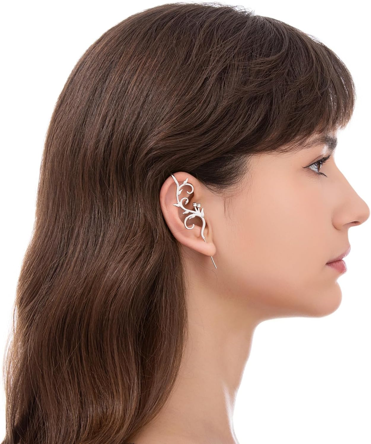 Enchanted Vine Helix Hook Earrings – Adjustable, Hypoallergenic, Unisex Ear Cuff Style