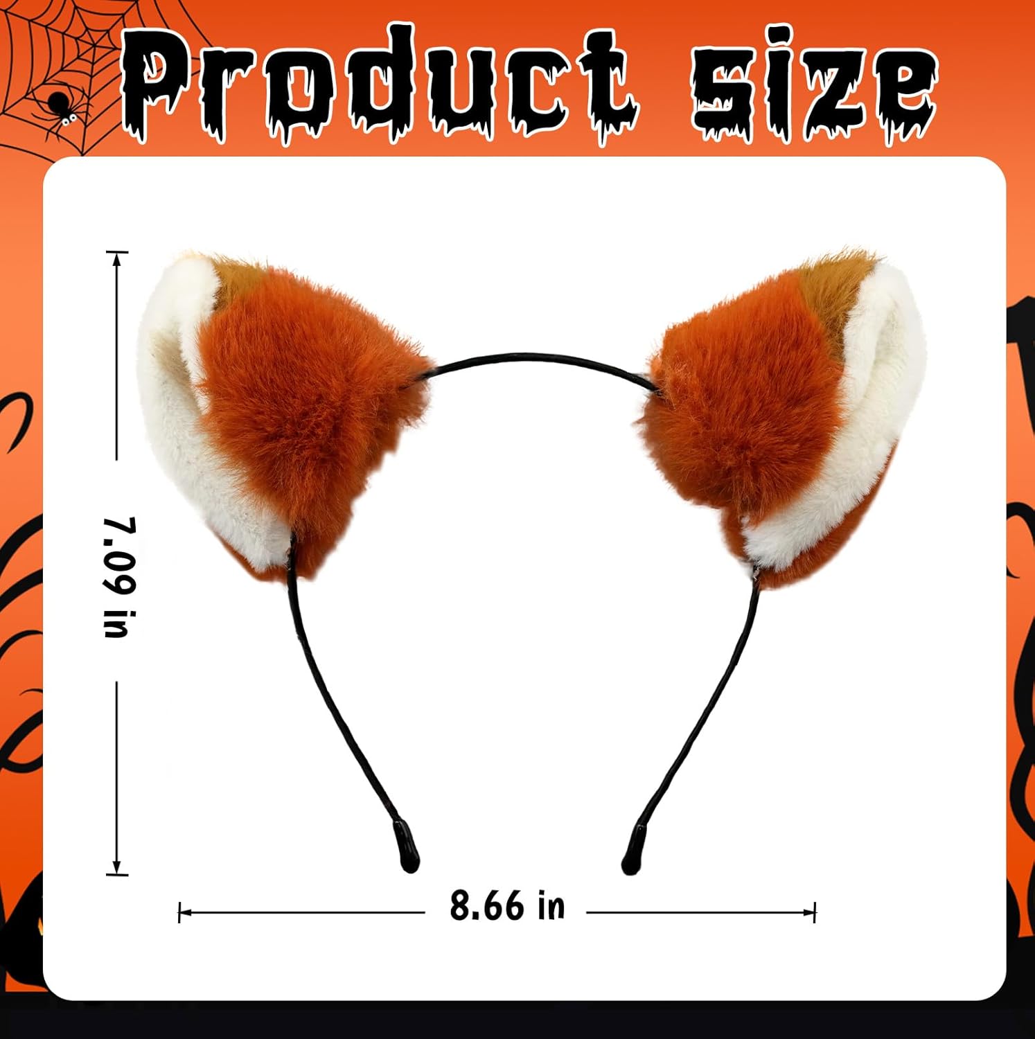 H-Style Fox Ears Headband for Fox Costume Women Adult - Halloween Animal Ear Hairband Cosplay Dress Up - Image 2