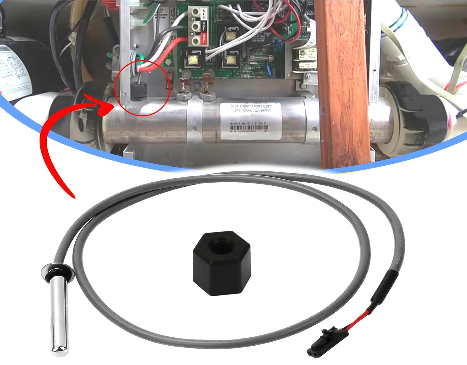 DUODUO Balboa Spa Hot Tub Pool Spa M7 Heater Part Temperature Sensor 32016 53605 for Balboa Replacement Parts Hot Tub Sensor,Compatible with Balboa Spa Heater M7 System 30042 30344 30382