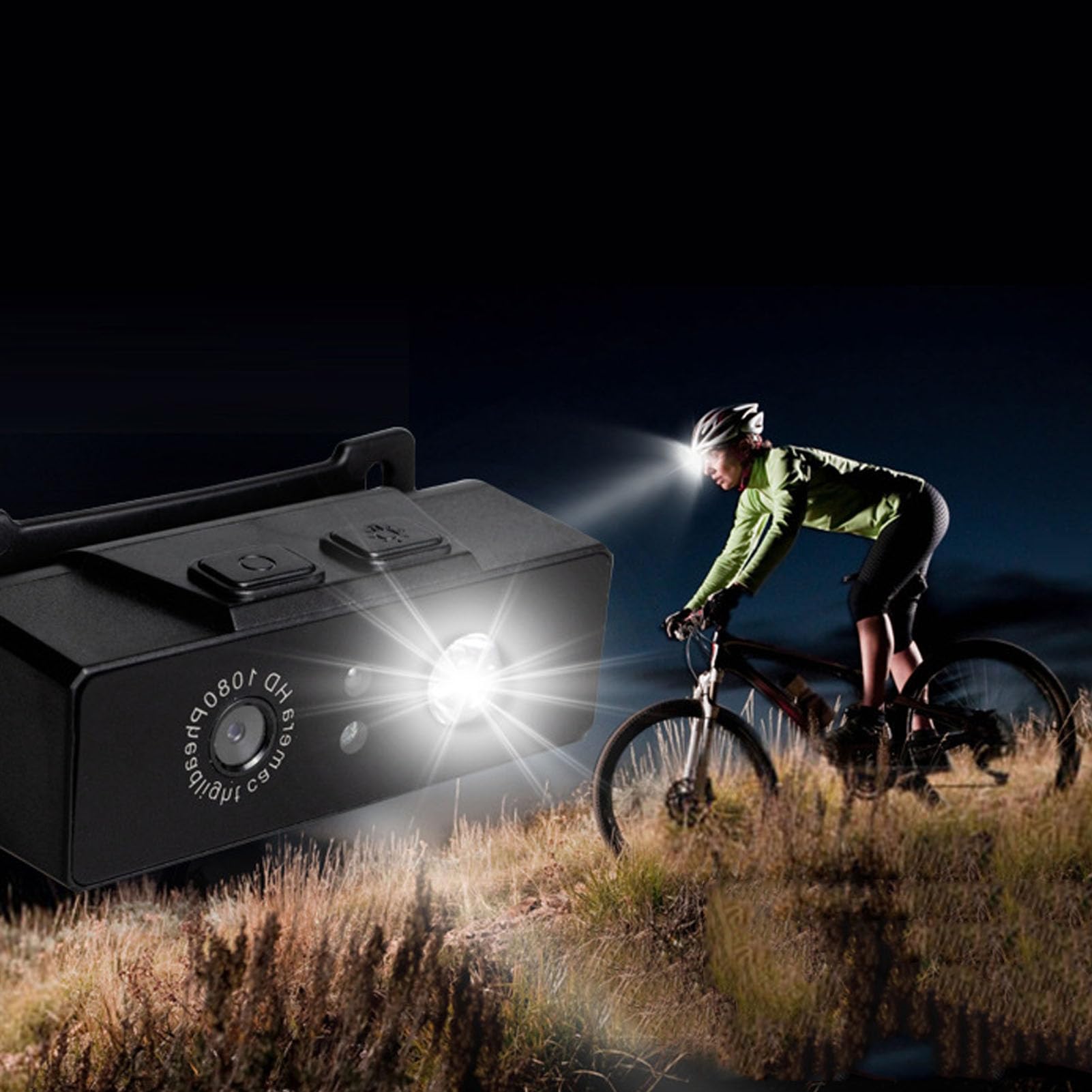 Zunate Lampada Frontale a LED con Fotocamera, Telecamera per Visione Notturna da 2 MP 1080P con Lampada Frontale, Impermeabile IP68, Torcia Frontale Impermeabile, per Sport All'aria