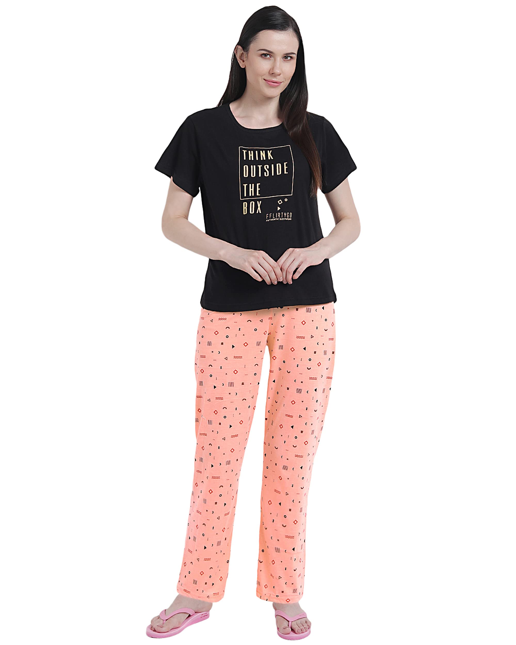 Night Suits for Women, Think Outside The Box Printed Night Dress