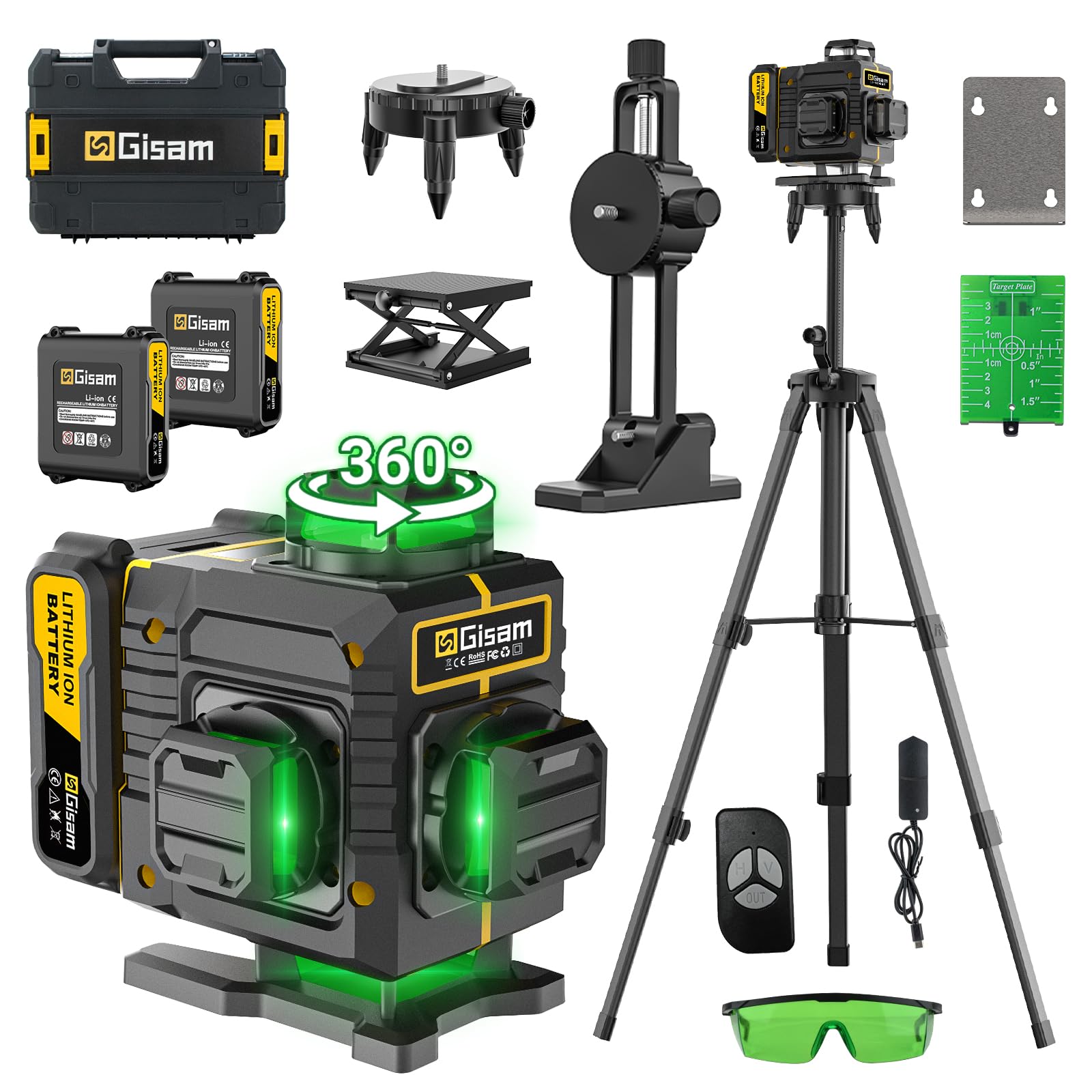 Gisam Laser Level - 360° Rotating & 16 Line -1