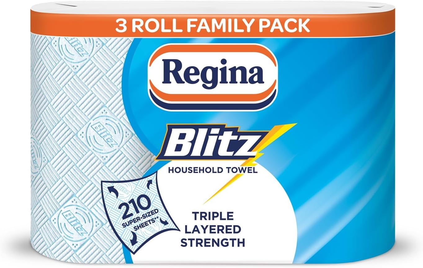 Regina Blitz, 3 Rolls of Household Towel, 3-Ply