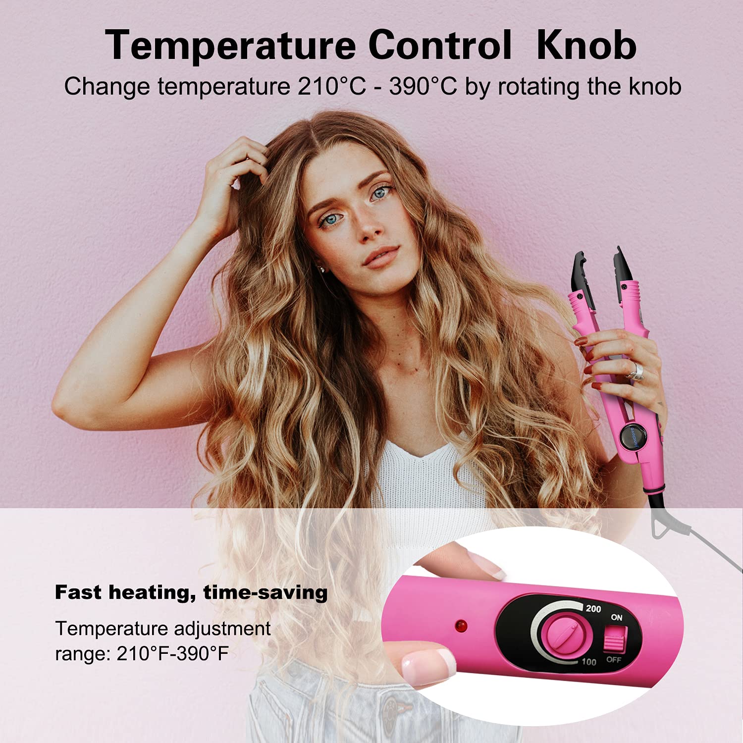 janelove Professional Hair Extensions Iron, Fusion Heat Connector