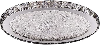 Modern Crystal LED Ceiling Light, 16inch 30W Pendant Lamp Fixture Raindrop Crystal Ceiling Light for Dining Room, Bathroom, Bedroom, Livingroom