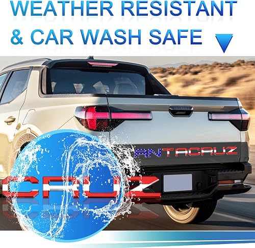 Miniatura 4 de Letras de inserción para portón trasero compatibles con Santa Cruz 2022 2023 3M adhesivo y letras adhesivas en relieve 3D para portón trasero