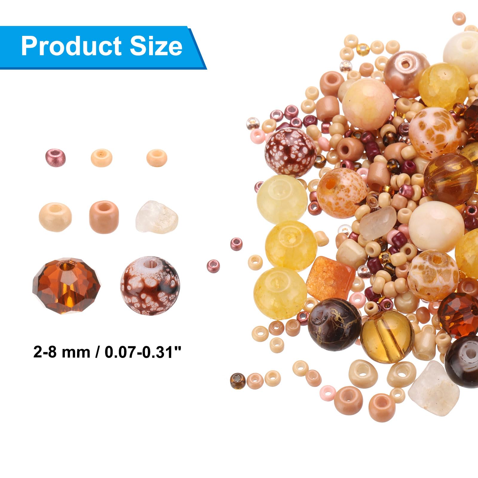 PATIKIL 2-8mm Assorted Glass Resin Beads - Image 2