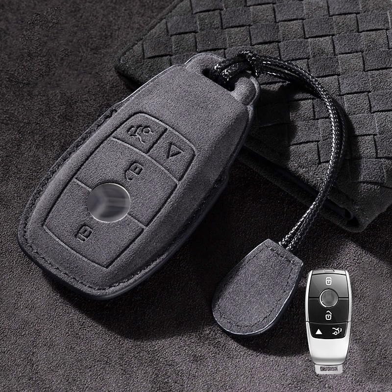 Nubuck Leather Key Cover for Mercedes-Benz A C E S CLA CLS GLA GLB