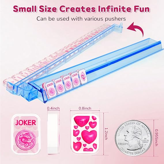 166 Pink Love Acrylic American Mahjong Tiles for Begginners