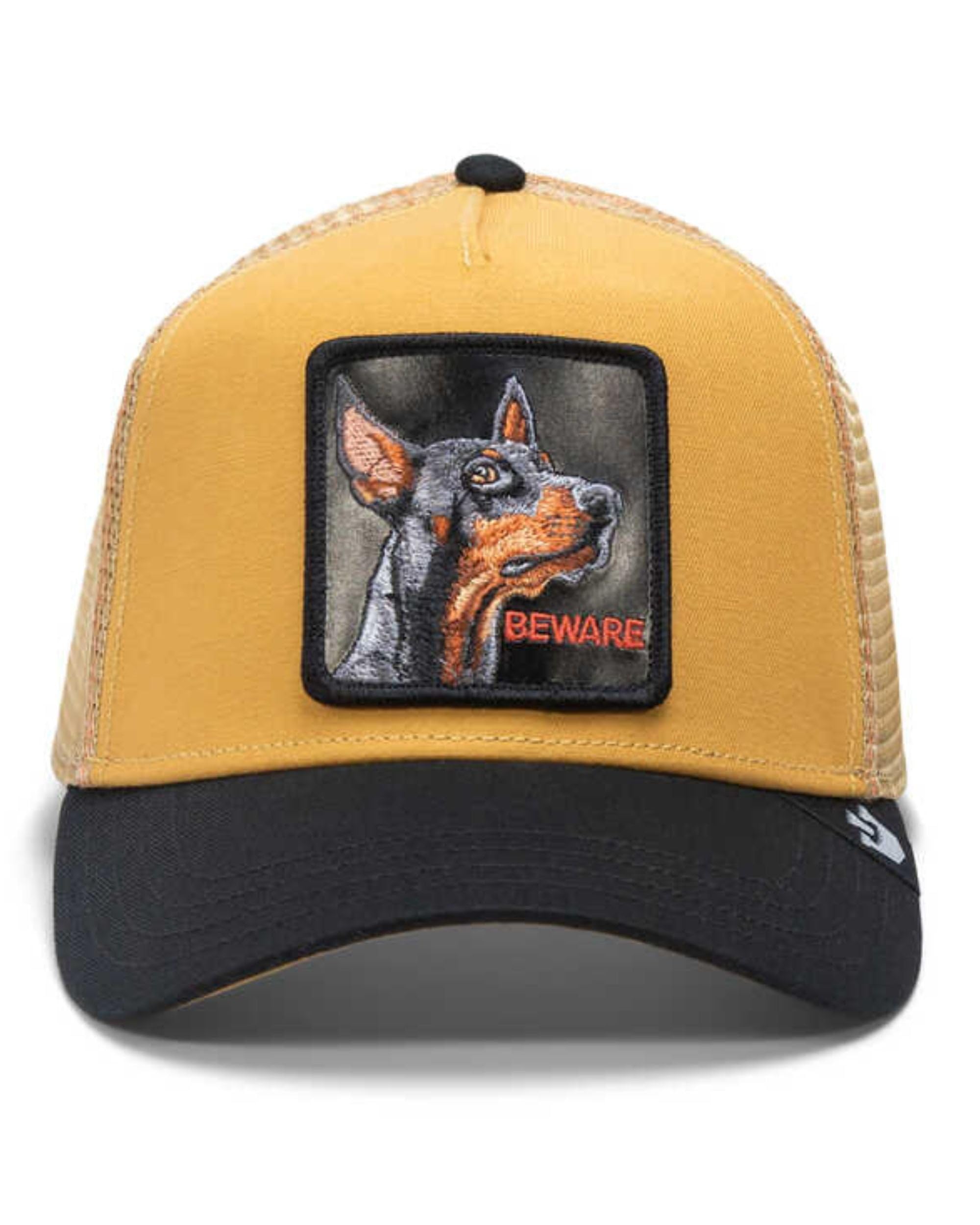 Goorin Bros. Hat Trucker Doberman Beware, Black/Yellow, One Size