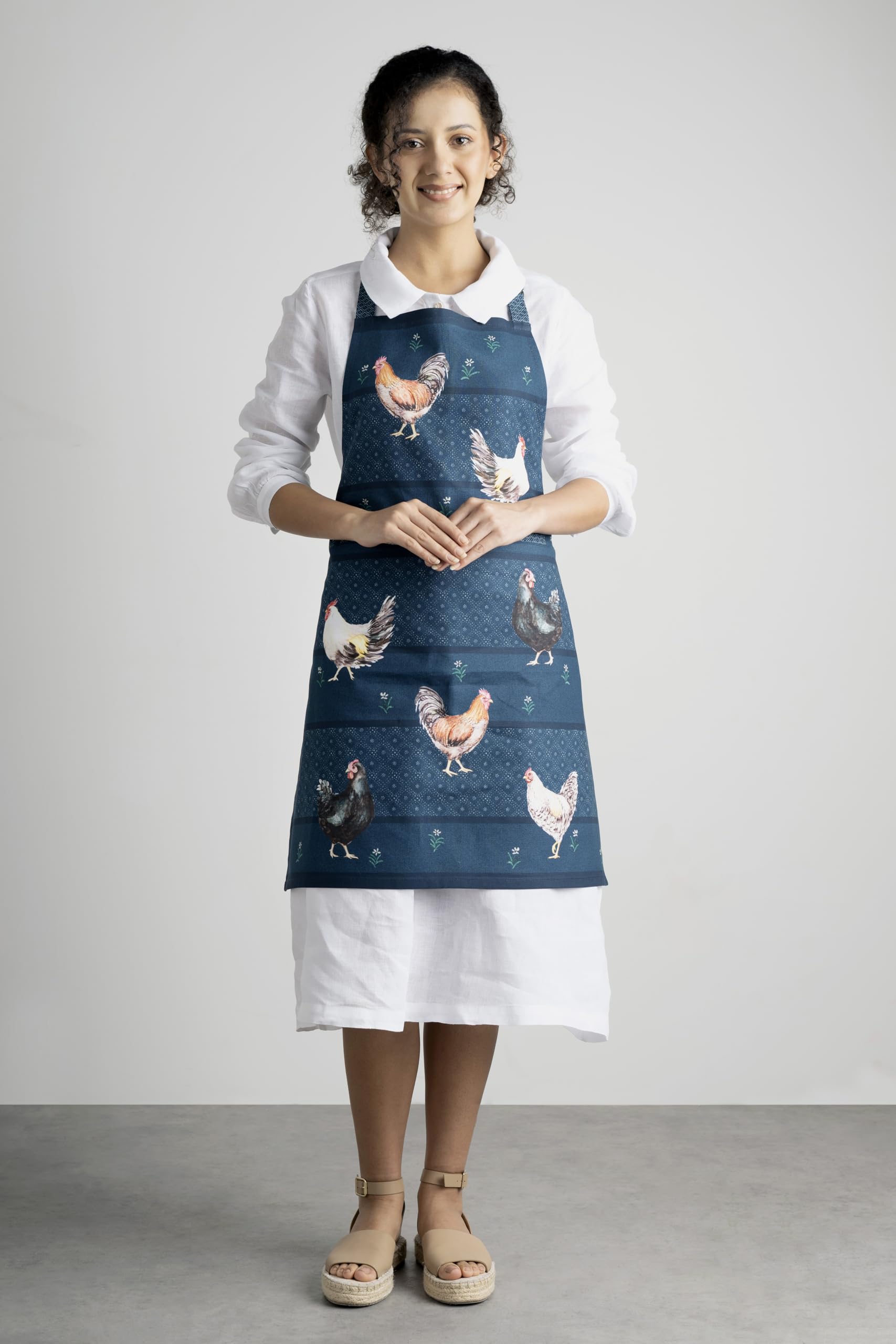 Maison d' Hermine Grembiule, 100% cotone, 1 pezzo, tracolla regolabile, grembiule con tasca centrale e nastri lunghi per donna, uomo, cuoco